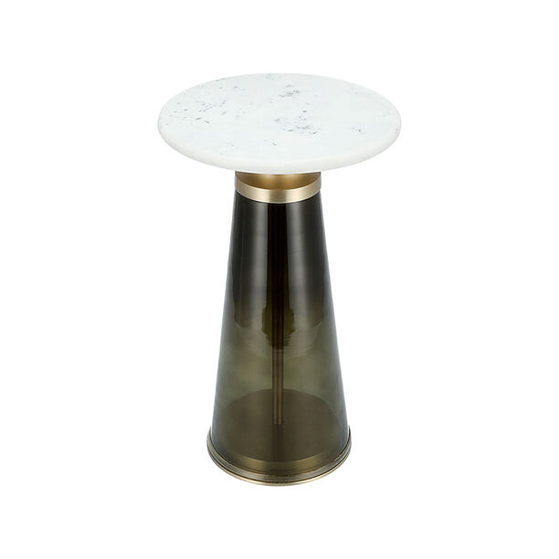 Side Table Glass Base And Marble Top 31*51 cm image number 3