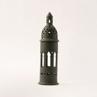 Homez dark green metal candle holder 11.3*11.3*38.2 cm