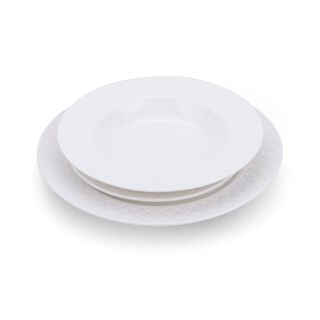 طقم مائدة أبيض من لا ميسا   12 قطعة