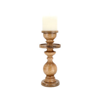 Tapper Candle Holder Wood  13.3*35 cm