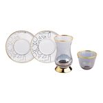 La Mesa white porcelain and glass tea and coffee cups set 28 pcs image number 1