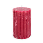 Pillar Candle Rustic, Ridge Burgundy Berry image number 0