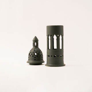 Homez dark green metal candle holder 11.3*11.3*38.2 cm