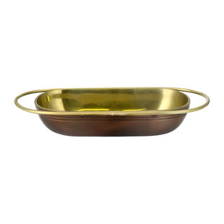 007 Deep Bowl With Handle Shiny Brass