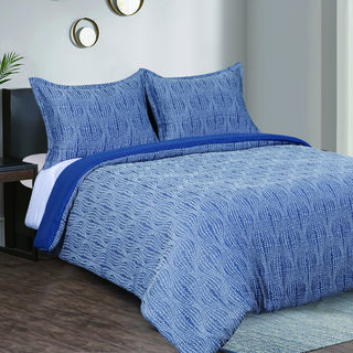 Boutique Blanche blue jacquard twin comforter set 3 pcs