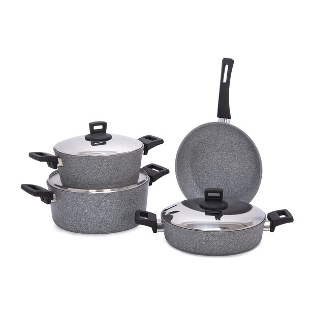 Alberto 7Pcs Granite Cookware With Lid & Soft Handles Granistone image number 2