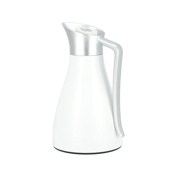 Dallaty steel vacuum flask white with matt silver handle 1L image number 1