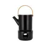 Dallaty black porcelain English tea pot and warmer image number 0