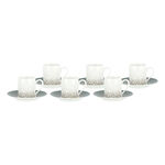 Dallaty grey and white porcelain Turkish coffee cups set 12 pcs image number 1