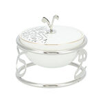 Dallaty white porcelain nut bowl with stand image number 1