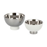 Dallaty white & silver porcelain nut bowls set 2 pcs image number 1