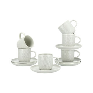 Dallaty white porcelain English coffee cups set 12 pcs