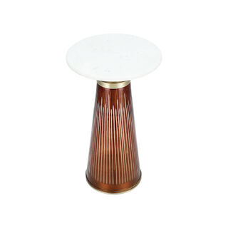 Drink Table Glass Base And Marble Top 30*51 cm