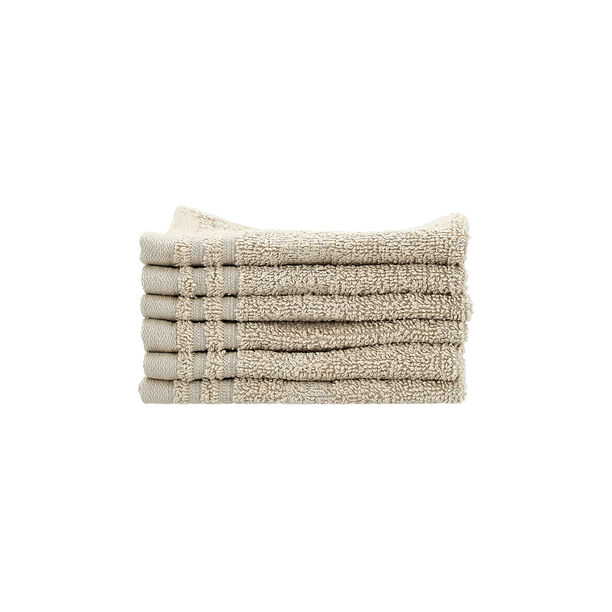 Cottage beige pack of 6 cotton face towel 30*30 cm image number 2