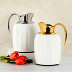 Dallaty pumpk steel vacuum flask white and gold 1L image number 0