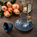 Arabic Tea and Coffec Set 18Pc Porcelain Mattglow Blue image number 0