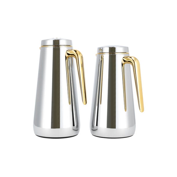 Dallaty set of 2 chrome steel vacuum flask 1.0L and 1..3L image number 1