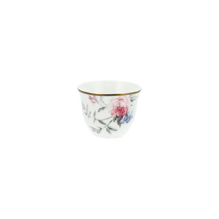 Dallaty white porcelain and glass Saudi tea and coffee cups set 18 pcs