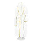 100% cotton bathrobe with gold sateen piping size S/M image number 2