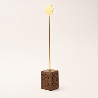 Homez wood and gold metal Ramadan decoration 7*7*28 cm