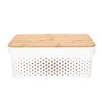 10L storage basket with bamboo lid 35.5*26.5*14 cm image number 1