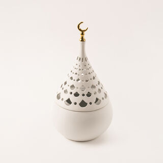 Homez ceramic white candle holder 19.8*19.8*37.5 cm