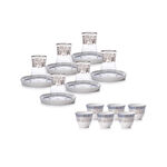 Dallaty white porcelain and glass Saudi tea and coffee cups set 18 pcs image number 2