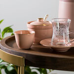 Zukhroof pink porcelain and glass Saudi tea and coffee cups set 20 pcs image number 2