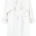 Bath Robe White Ribbed Size: L image number 5