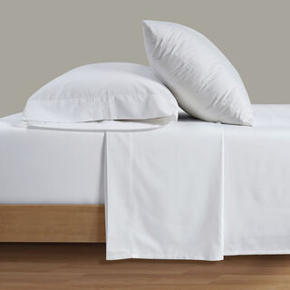 بوتيك بلانش شرشف سرير قطن مطاط، مفرد، أبيض 120*200 سم