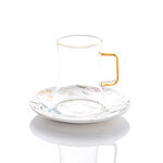Dallaty white glass and porcelain Saudi tea and coffee cups set 18 pcs image number 3