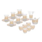 Zukhroof white with gold prints Ottoman tea and coffee cups set 28 pcs image number 1