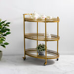 3 tiered Gold metal serving trolley 78.5*45.5*90 cm image number 4