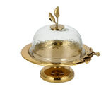ARABESUE CAKE DOME SMALL WITH EVERGREEN LEAF ACCENT9.50*8.50*7.50 Cm image number 2