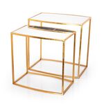Metal/Gold Side Table Set 2 Pieces image number 1