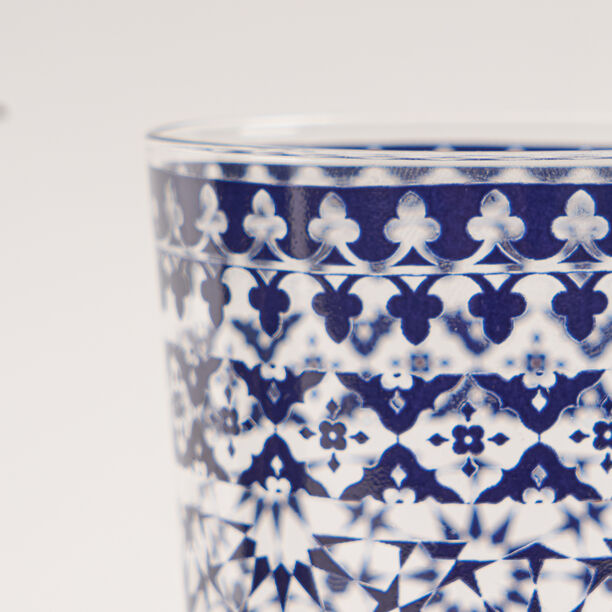 طقم أكواب شاي 6 قطع زجاج من مجموعة بهجة باللون الازرق image number 3