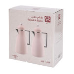 Dallaty 2 Pieces Plastic Vacuum Flask Koufaa Pink & Silver 1L image number 3