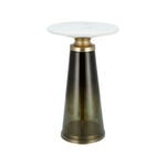 Side Table Glass Base And Marble Top 31*51 cm image number 2