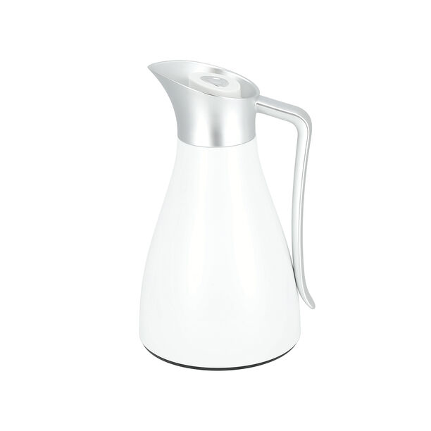Dallaty steel vacuum flask white with matt silver handle 1L image number 3