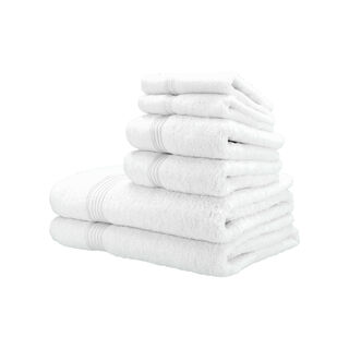 Egyptian Cotton Towels 6 Pieces Set White