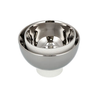 Dallaty white & silver porcelain nut bowls set 2 pcs