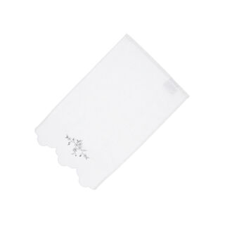 Scalloped Embroided Border Face Towel White 100% Cotton 30*30 cm