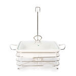 Square Food Warmer Set With Candle Stand Silver 11" image number 2