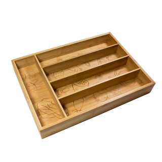 صندوق خشبي مقسّم لحفظ ادوات المائدة من البرتو