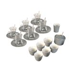 Zukhroof grey Tea and coffee cups set 28 pcs image number 1