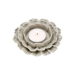 Lucerna grey ceramic flower shaped tealight holder 11*11*3.5 cm