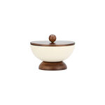 Dallaty beige porcelain and wood date bowl image number 0
