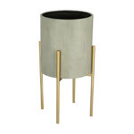 Metal Planter With Gold Legs Grey image number 0