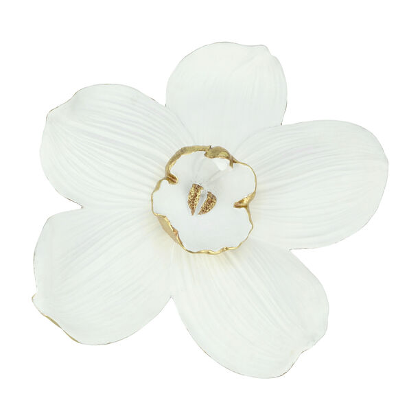 Wall Decoration Orchid Flower White & Gold image number 0