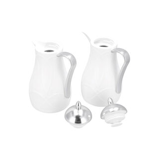 Dallaty white and silver plastic flask 1L 2 pcs